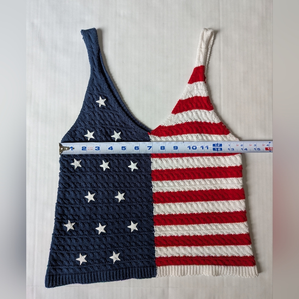 American Flag Knit Tank Top Small - Picture 10 of 12